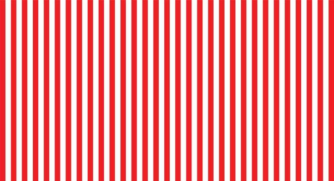 Vertical red and white stripes pattern with repeating parallel lines creating a bright contrast geometric background for
