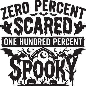 Halloween spooky silhouette graphic zero percent scared
