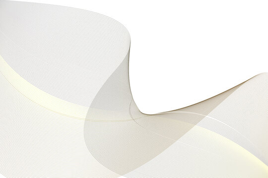 Abstract Elegant Wave Pattern with Fine Golden Lines on transparent Background