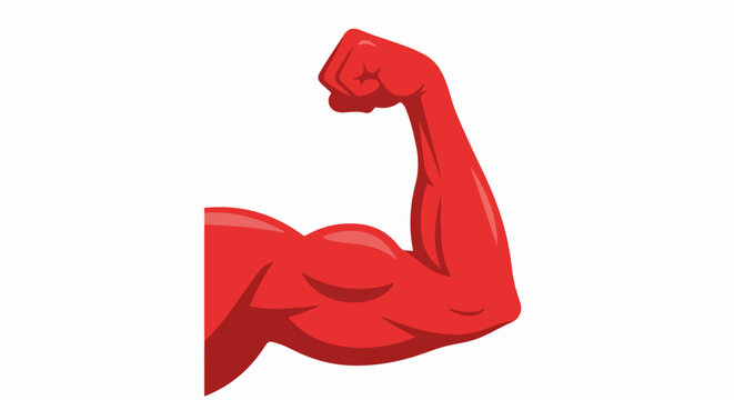 Vector illustration of a red arm bent.
