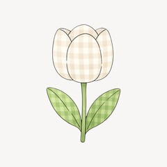 Obraz premium Checkered tulip illustration design.