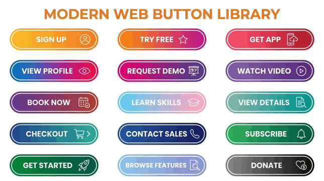 Modern Web Button Library for Enhanced User Engagement and Navigation