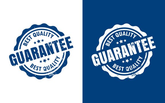 Guarantee best quality blue stamp icon vector SVG