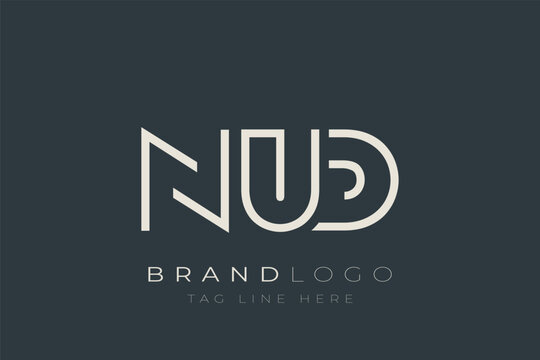 NUD abstract letter logo design. Modern Business Logo Design With Abstract Typography and Contemporary Style
