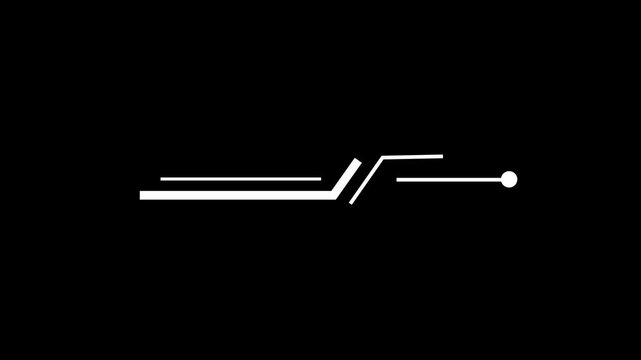 Slider control icon animating from left to right on black background video interface element user graphic vector animation movement progress adjustable selection range thumb bar