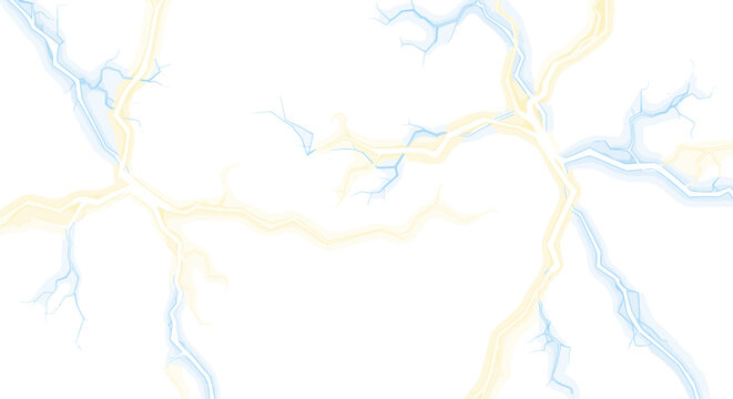 Yellow and blue abstract veins on white background