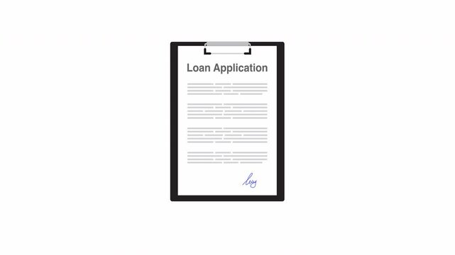Loan Application Signing Animation with Hand and Pen