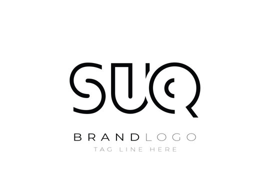 SUQ abstract letter logo design. Modern Business Logo Design With Abstract Typography and Contemporary Style