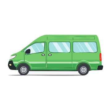Green Minibus Van Illustration