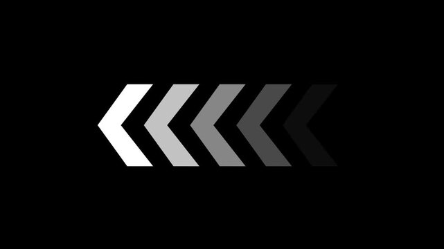 arrow sequence animation on black background video directional symbol graphic
