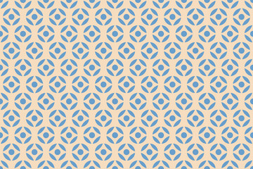 Fototapeta premium Retro Minimalist Blue Abstract Circle Ornament Fabric Textile Seamless Background Print Vector.Mediterranean Style Geometric Motif Graphic Wallpaper Surface Design.Dots Geometric Abstract Seamless.