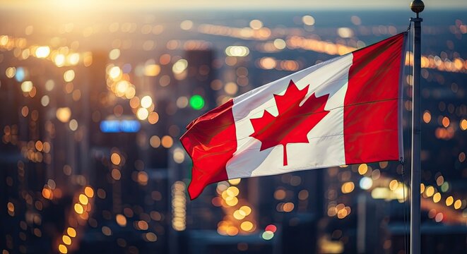 Canada day background with text copy space canadian flag waving