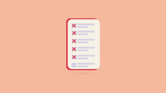 Negative Checklist Errors Failure Warning Incorrect Tasks Business Mistakes Concept	