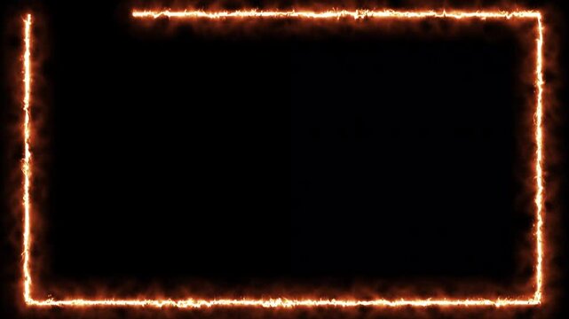 glowing neon fire frame for webcam border and face cam overlay, perfect for streaming, gaming, live video, and digital motion graphic design.....
