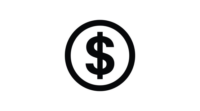 dollar sign within circle silhouette currency symbol money finance economy