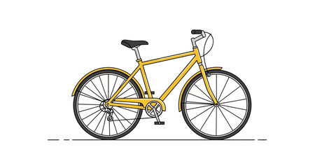 Fototapeta premium Yellow bicycle silhouette on transparent background high quality