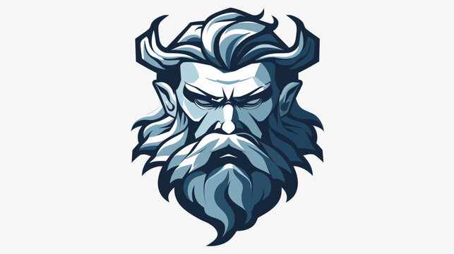 Stylized bearded man portrait illustration vector art design isolated