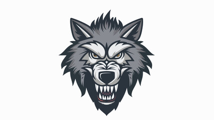 Obraz premium Aggressive wolf head illustration vector for logo design and branding