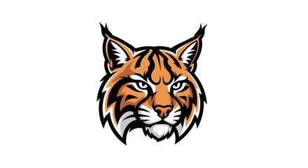 Obraz premium Stylized lynx head illustration against white background for graphic design
