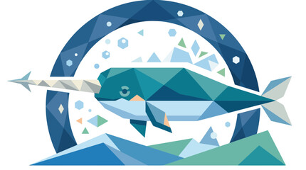 Geometric Narwhal Arctic Icon © Pa