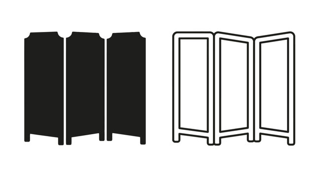 partition silhouette and line art divider folding