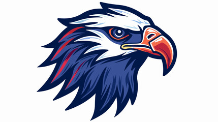 Fototapeta premium Stylized eagle head illustration with patriotic colors and clean lines