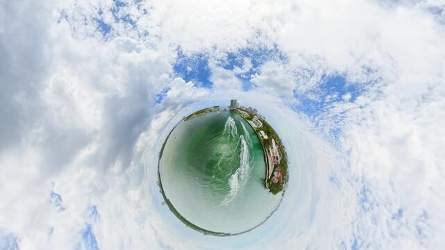 Tiny planet Miami Beach Haulover inlet to ocean