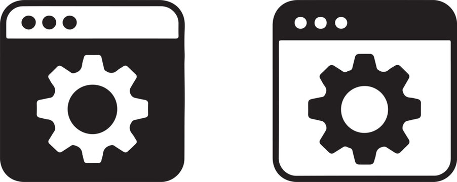 Web Browser Settings Icon Demonstrating System Configuration and Preference Management for Digital Applications