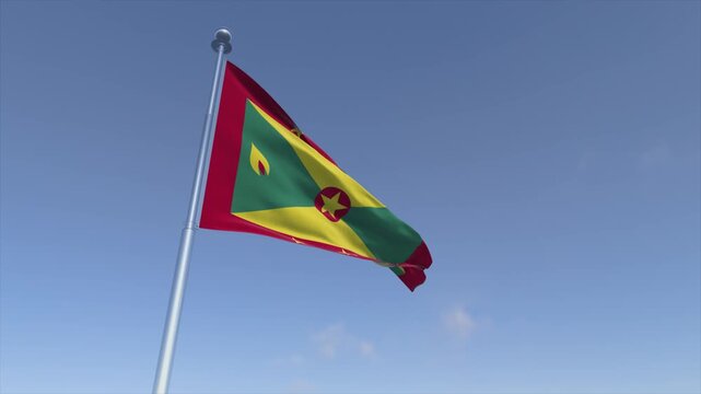 Grenada Flag Background Broadcast Ready 4K
