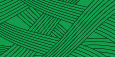 Green farm banner, organic abstract background with fields. Wavy green stripes, modern. © Brilian