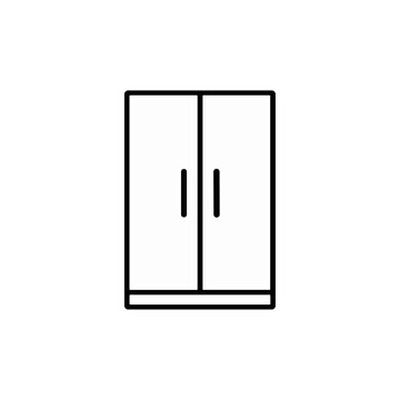 Storage Cabinet with Doors icon logo flat vector design