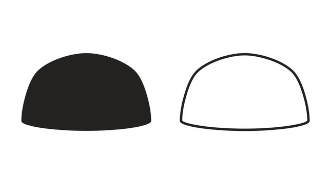 hemispherical shapes in silhouette and outline hemisphere