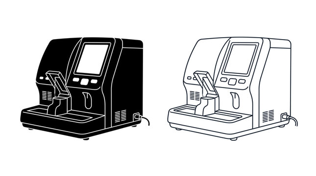 dds machine line art on white background