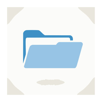Flat design icon of an open file folder
