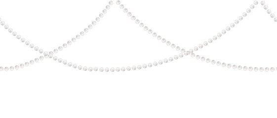 Watercolor seamless pearl garland border with repeating draped strands. Elegant design suitable for wedding invitations, greeting cards, textiles, wrapping paper and feminine branding projects. © Evgeniia
