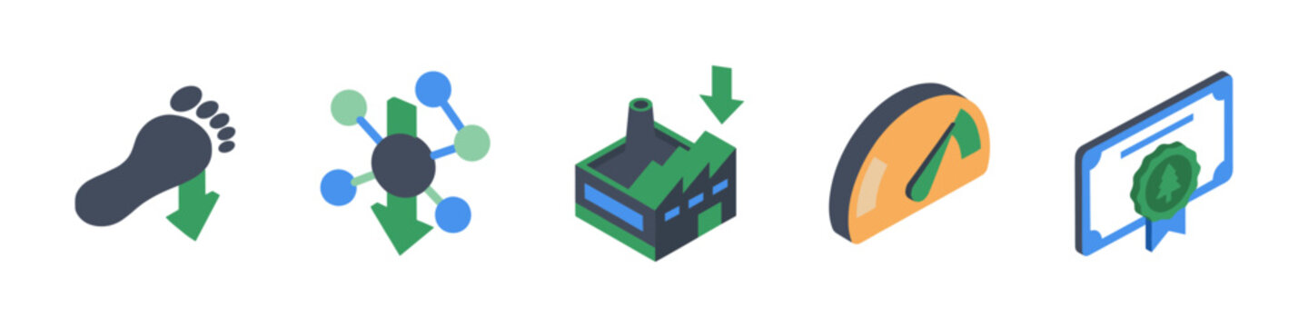 Environmental Impact Icons Set