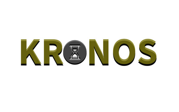 Kronos Minimalist Typography Logo Template with Hourglass Symbol