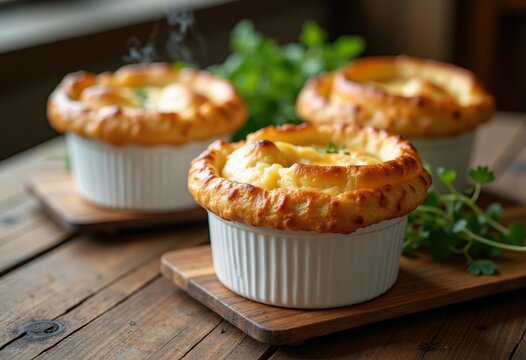 Individual Ramekin Chicken Pot Pie Flaky Crust Comfort Food Homestyle Meal Whispering Warmth
