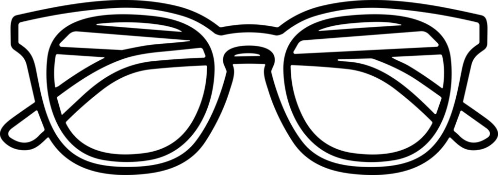 Retro eyeglasses outline icon, vintage fashion accessory, simple vector illustration