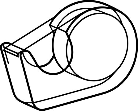 Correction tape dispenser, office supply, drafting tool, clean edit, white out, isolated on white