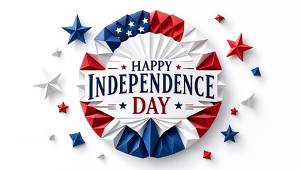 Obraz premium American Happy Independence Day Celebration with Red White and Blue Stars