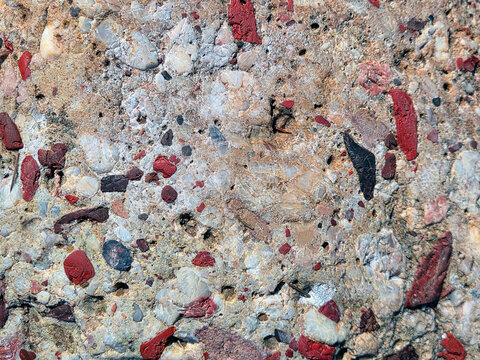 Close-up view of the abstract pattern found in a pudding stone