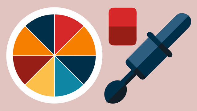 Creative design concept with color wheel and eyedropper tool, ideal for graphic design, branding, digital artwork, UI design and creative workflow projects.