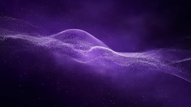 Ultra fine dust particles suspended in dreamy violet haze with slow fluid motion and subtle glow