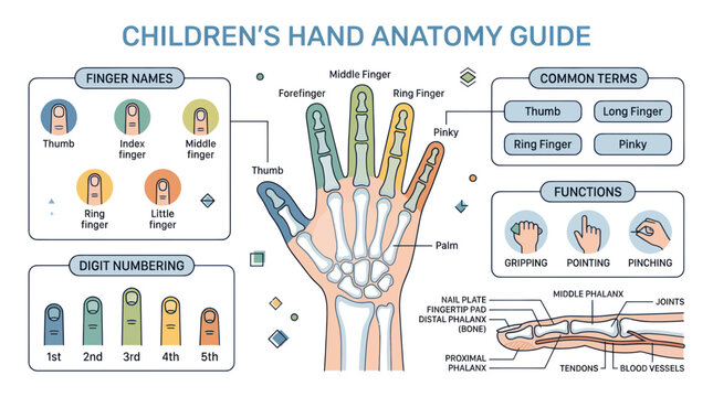 Children's Hand Anatomy Guide: Bones, Fingers, and Functions
