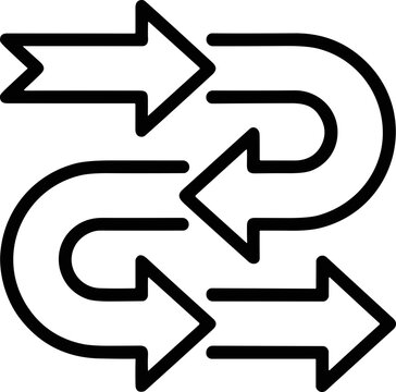 Circular arrow diagram representing process flow, refresh, and repetition