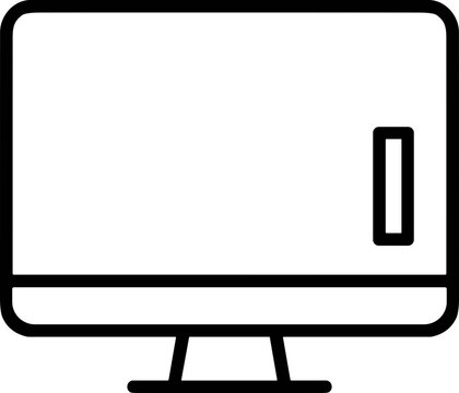 Modern computer monitor icon, simple outline illustration