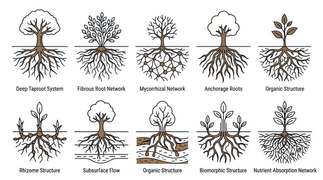 Types of Plant Root Systems: Taproot, Fibrous, Mycorrhizal, Rhizome, Anchorage