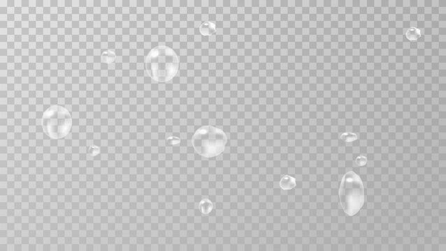 Transparent raindrop overlay with realistic water droplet and condensation effects on glass. Vector liquid texture isolated on a transparent background. PNG.