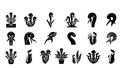 Obraz premium Cobra Lily Flower Vector Illustration | Exotic Carnivorous Botanical Artwork | Unique Wild Plant Design